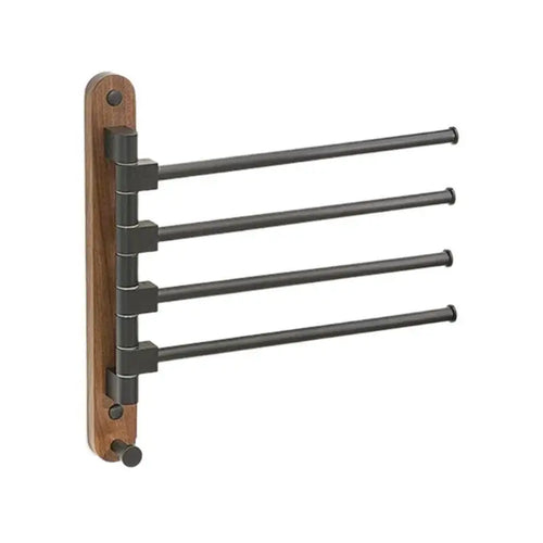 porte serviettes mural moderne double barres bois naturel métal vis facile salle bain minimaliste