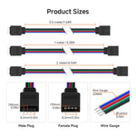 câbles led connecteurs mâle femelle 4pin 5pin 6pin 5pcs 100cm 200cm 50cm clips modernes