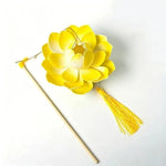 lanterne fleur lotus papier plissé motif floral tassel tringle portable anniversaire mariage