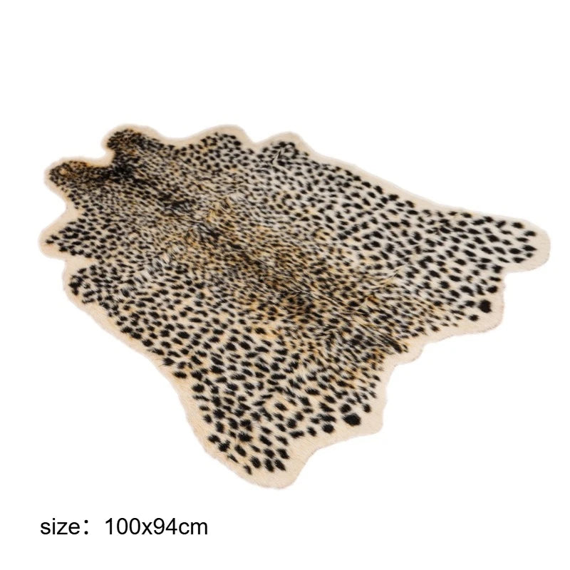 tapis léopard gris noir moderne daim intérieur salon chambre adhésif