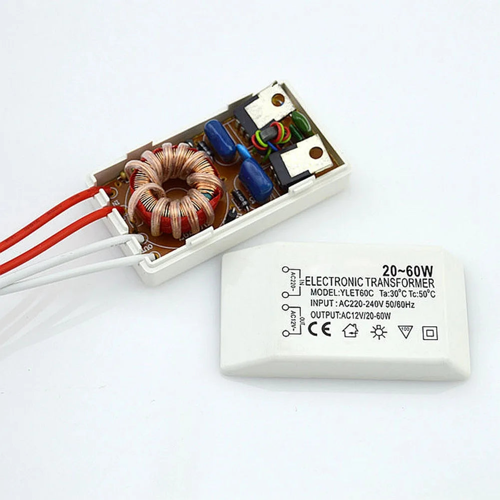 transformateur électrique 12v 220v blanc industriel certifié câbles adaptateur alimentation électronique