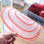 planche découper transparente anti dérapante blanc orange moderne rayures concentriques