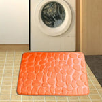tapis sol microfibre texture galets moderne bleu clair marron foncé bleu marine gris clair