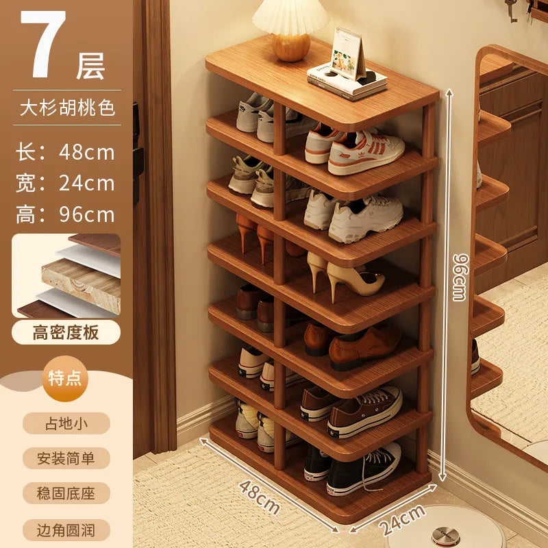 étagère chaussures moderne métal texture bois clair organisateur minimaliste gain place maison