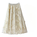 jupe rose fleurs relief tulle élastiquée printemps été féminine élégante romantique coton polyester junior