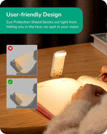 lampe lecture led rechargeable usb protection yeux portable clip mat blanc moderne adjustable brightness