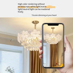 lustre moderne cristal blanc doré fleurs transparentes suspension chambre led 2000 82000lm