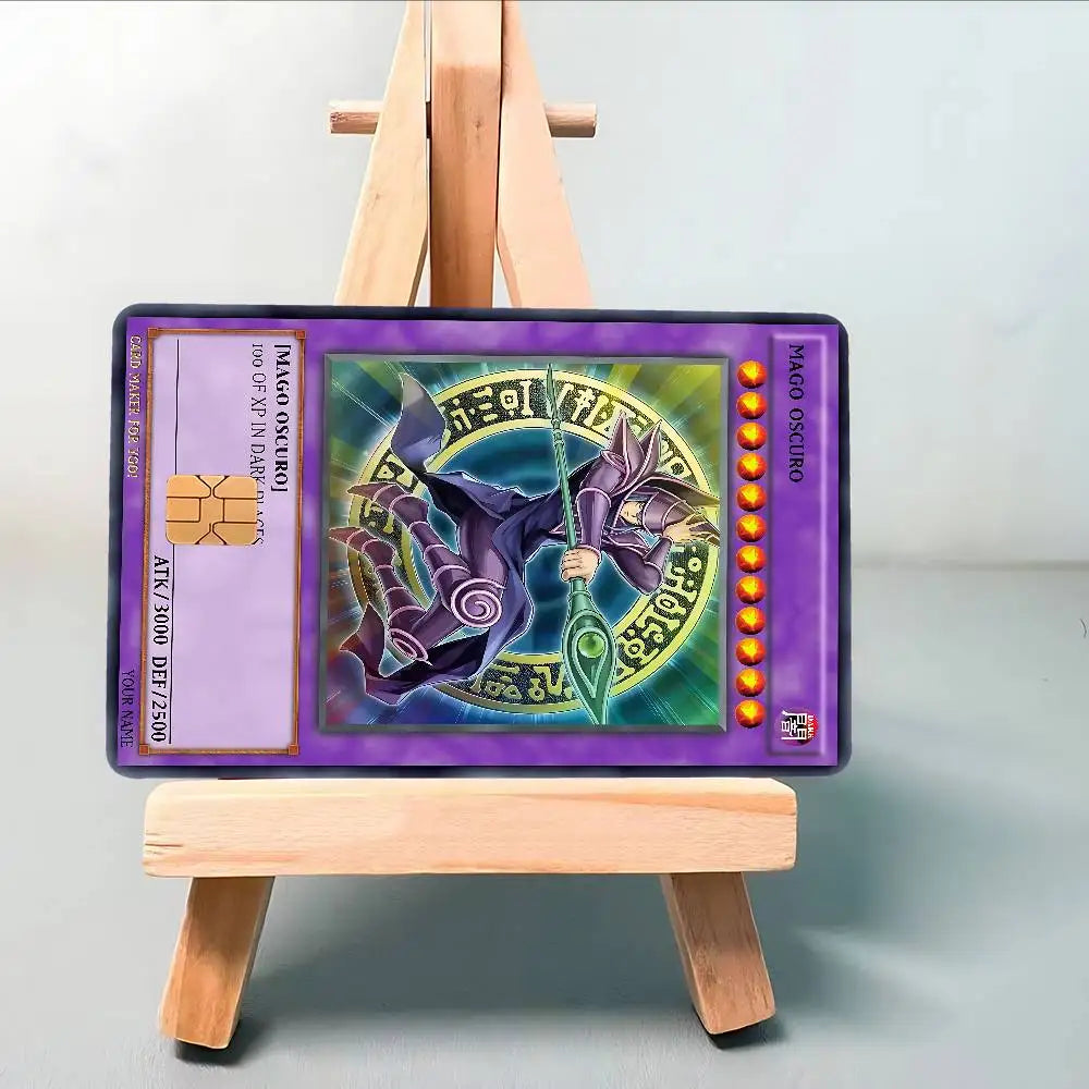 cartes jeu yu gi oh monster stickers adhésifs waterproof credit debit carte violet vert