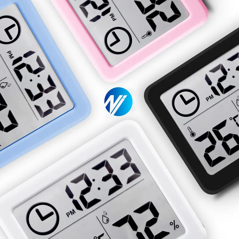 horloge numérique hygromètre blanc moderne adhésif affiche humidité calendrier led