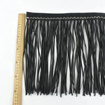 franges simili cuir noires blanches modernes vêtements textiles maison DIY decoration