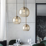 Lampe suspendue pour salon en verre vert