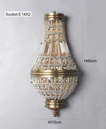lustre suspension classique cristal transparent doré élégant chambre salon