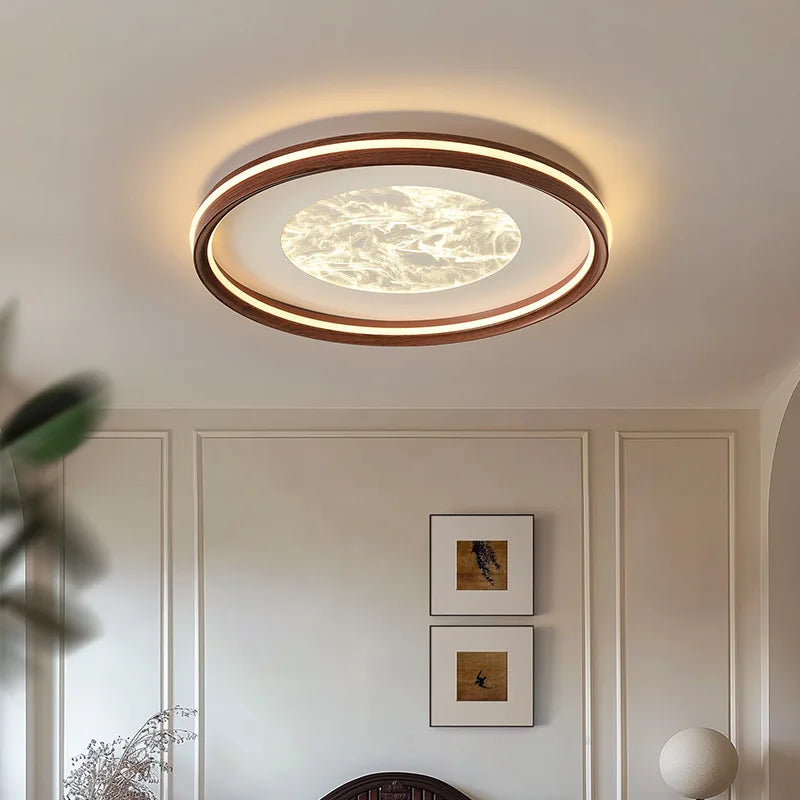 plafonnier led moderne blanc doré texture marbrée effet nuage brume surface interrupteur bouton remote