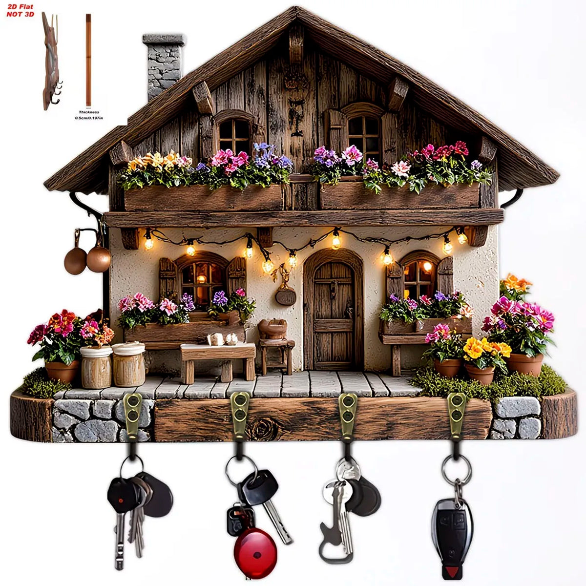 porte clés mural bois rustique vintage cles incluse texture grunge entrée décoration
