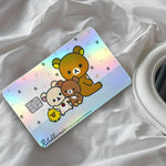 autocollants carte d'identité dessin animé rilakkuma chats motifs floraux multicolore résistants eau protection vinyl