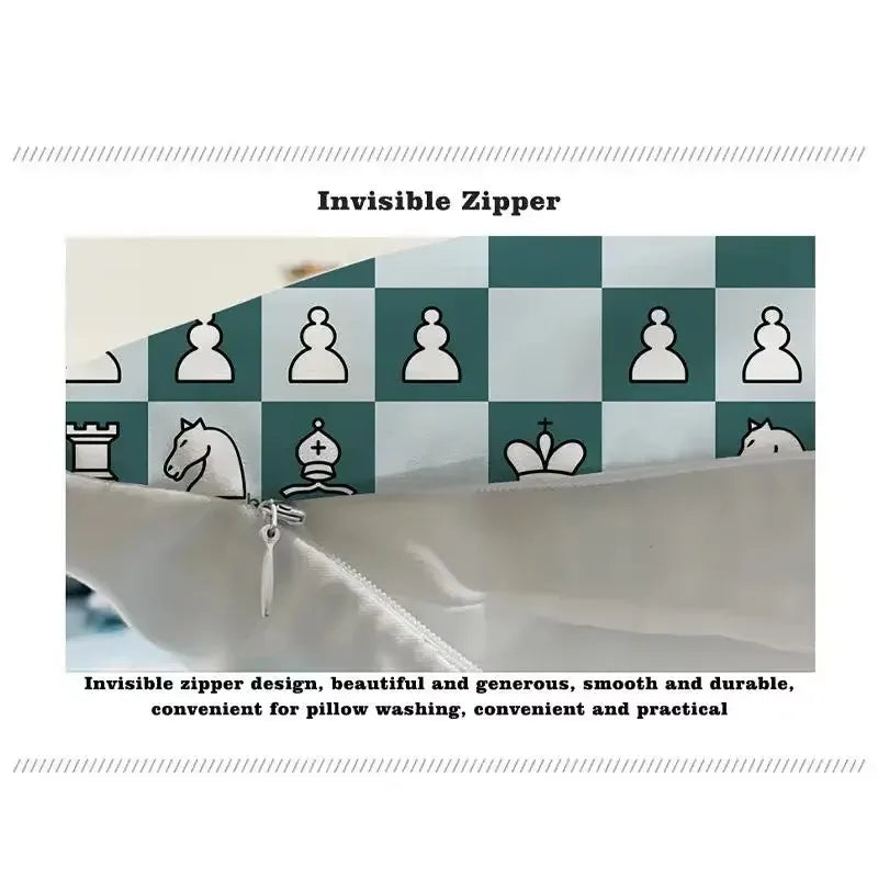 taies d'oreiller géométriques polyester bleu gris moderne maison 45x45cm non toxique respectueux environnement