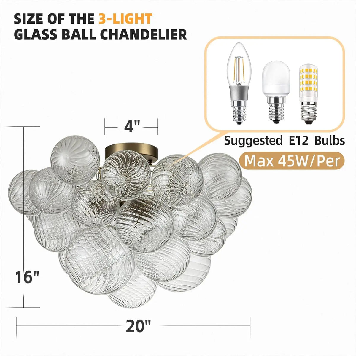 suspension lumineuse moderne élégante transparente billes dorées effet bulles chaîne métallique chambre salon étude