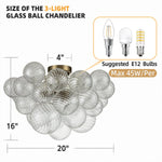 suspension lumineuse moderne élégante transparente billes dorées effet bulles chaîne métallique chambre salon étude