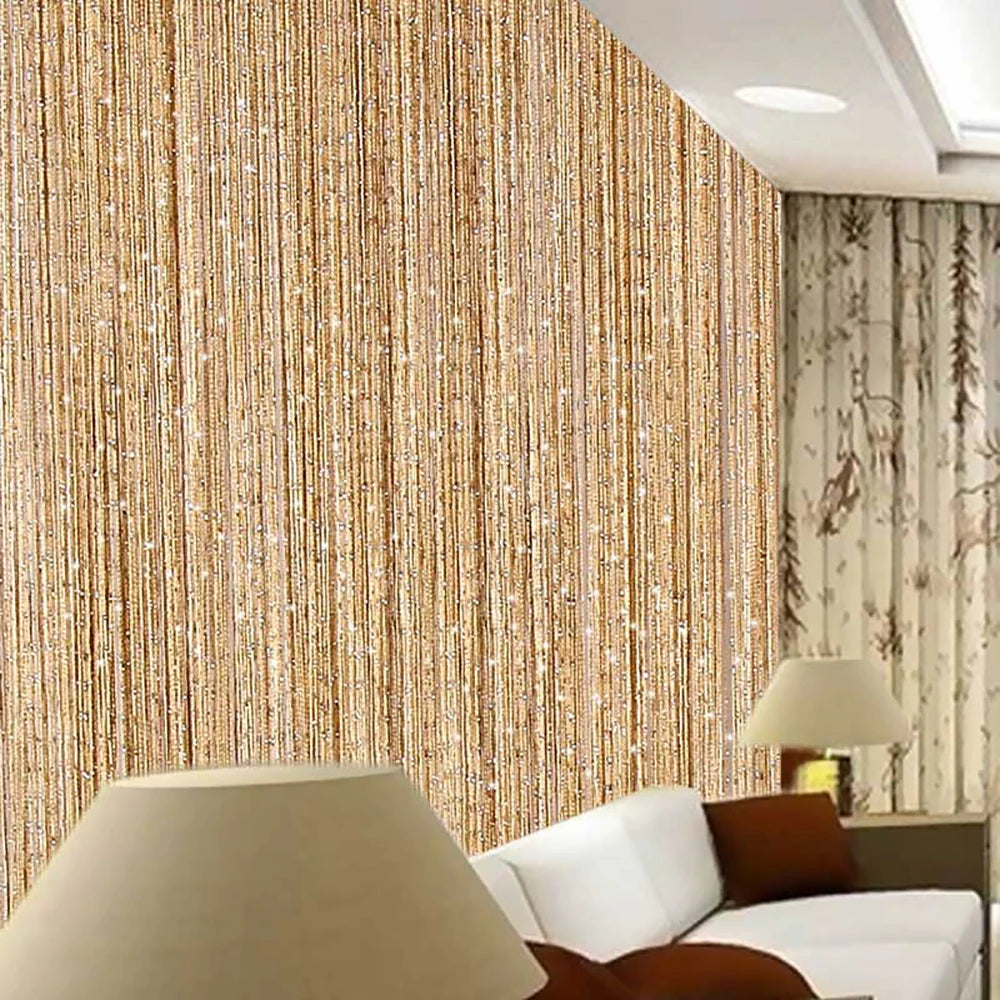 rideau pailleté doré moderne décoration fenêtre bureaupaque polyester fixé ruban