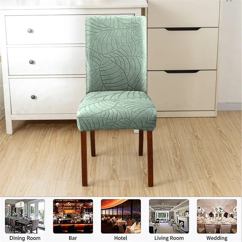 housses chaise moderne vert pastel feuilles adhésif machine lavable 35 48cm