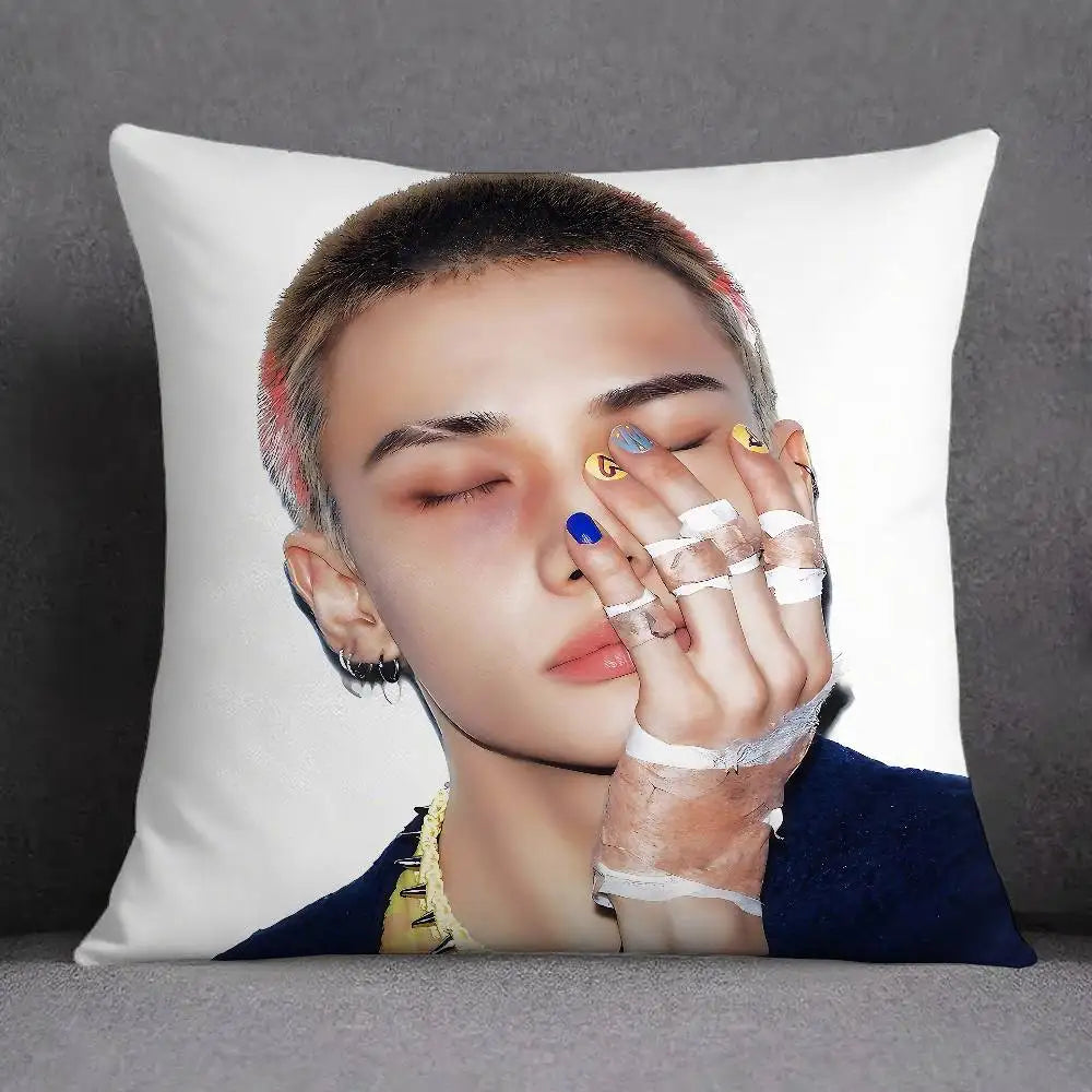 taies oreiller imprimées korean idol moderne blanc coussin polyester opaques étoiles idole housses décoration