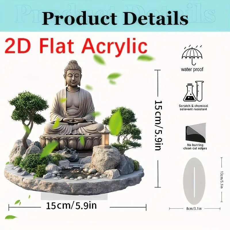 statue bouddha fleurs lotus or blanc artisanal decoratif maison