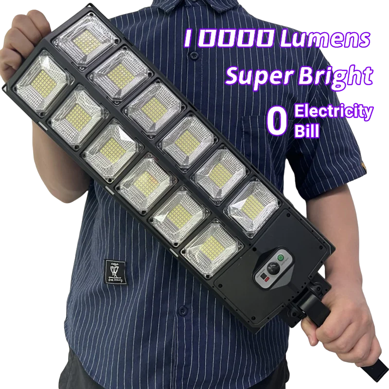 lampe rue led solaire détecteur mouvement moderne sans fil 10000 lumens