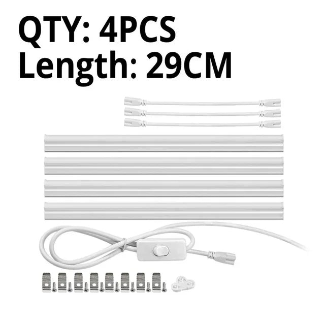 tube led blanc moderne 29cm interrupteur prise us plug autoinstallation clips aluminium