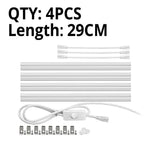 tube led blanc moderne 29cm interrupteur prise us plug autoinstallation clips aluminium