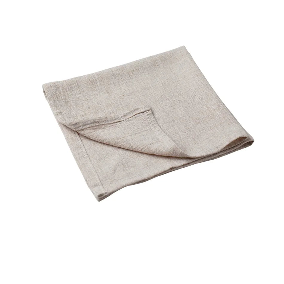 serviettes table réutilisables coton lin 40x40cm classique beige vert jaune blanc rose fleurs séchées