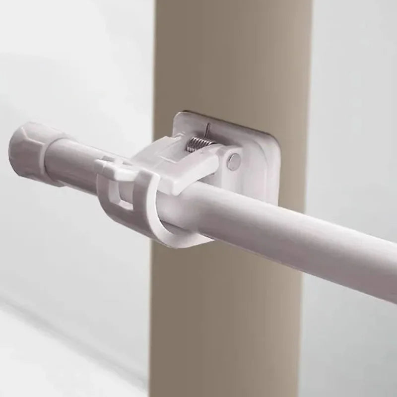 clip tringle rideau réglable blanc moderne auto adhésif support mural sans clous tige rideau