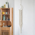 Détail tissage macramé polyester blanc