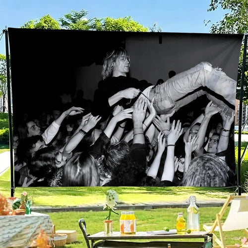 tapis sol concert rock photo noir blanc décoration murale salon maison chambre grande taille
