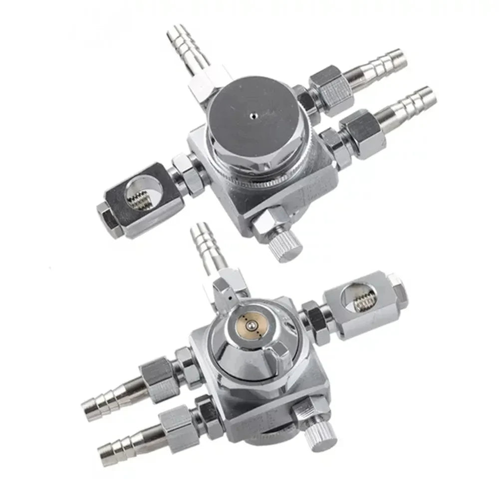 régulateur pression argenté lisse industriel portable 0.5mm 1.0mm 1.3mm 2.0mm deux tubes connexion bouton