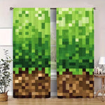 rideau pixelisé moderne vert marron 100 polyester opaque pièces tringle chambre