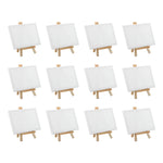 toile d'art blanc minimaliste triple enduit chevalet bois mini tableau palette peinture set débutant