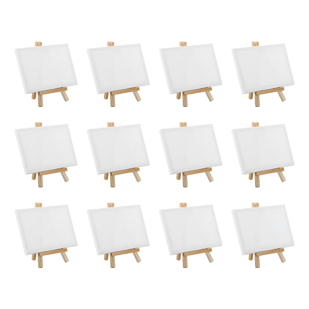 toile d'art blanc minimaliste triple enduit chevalet bois mini tableau palette peinture set débutant
