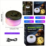 guirlande lumineuse camping modes led rechargeable portable sécurité décoration extérieure fil transparent losange gravé