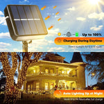 guirlande lumineuse solaire blanc chaud filament led moderne clips fixationextérieur ip65 50led