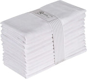 serviettes table coton 45x45cm blanc élégantes décoration festive noël ornements dorés papier