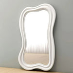 miroir mural moderne rose blanc forme organique ondulée fixe mur transparent decoration ludique