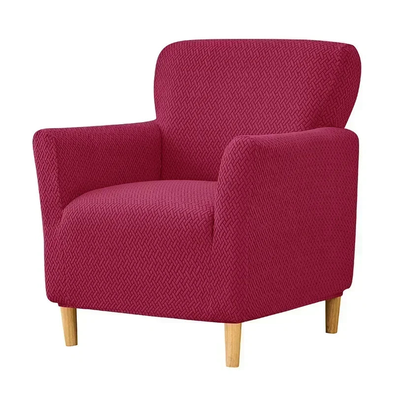 Fauteuil couverture jacquard extensible polyestère moderne gris vert rouge noirextérieurintérieurmachine