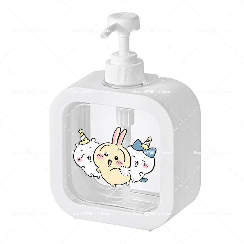 distributeur savon liquide rose dessins animés personnages mignons transparent moderne poignée pompe rechargeable