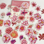 sticker fleur rose blanc violet bleu jaune scrapbooking journal intime papeterie decorative planificateur aesthetic