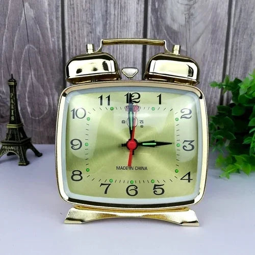 horloge réveil antique or blanc vintage faces uniques illustrations pastorales chambre coucher