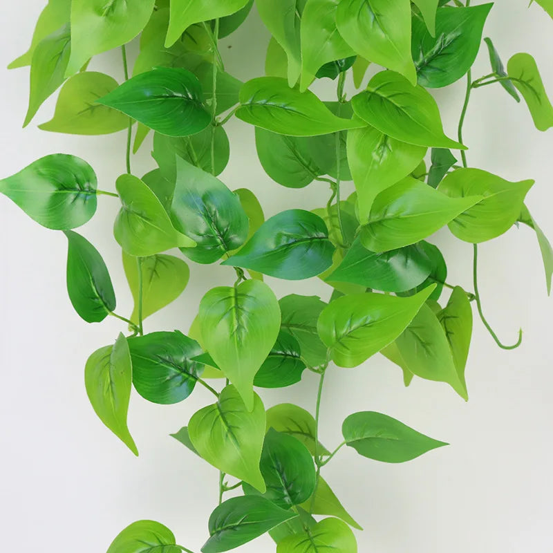 plante artificielle feuilles vertes brillantes moderne 105cm accroches extérieur décoration verte vigne intérieureextérieur