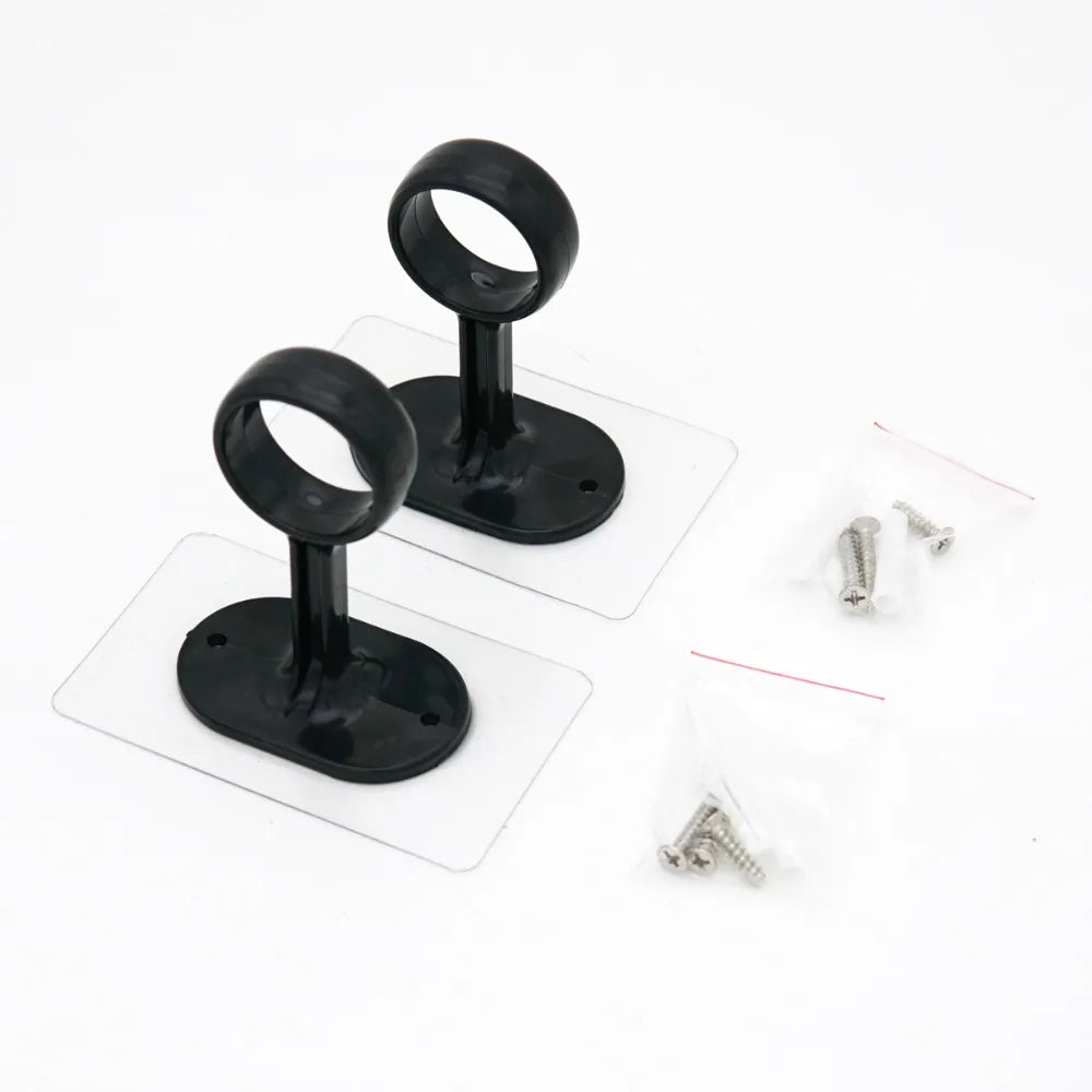 supports rideau transparents noirs modernes tringle rideaux autocollants sans perçage fixations murales anneaux boucles