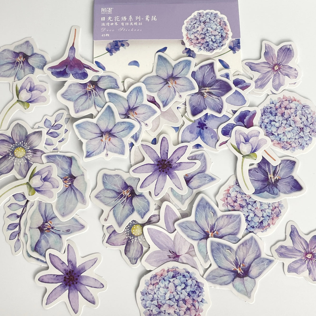 sticker fleur rose blanc violet bleu jaune scrapbooking journal intime papeterie decorative planificateur aesthetic