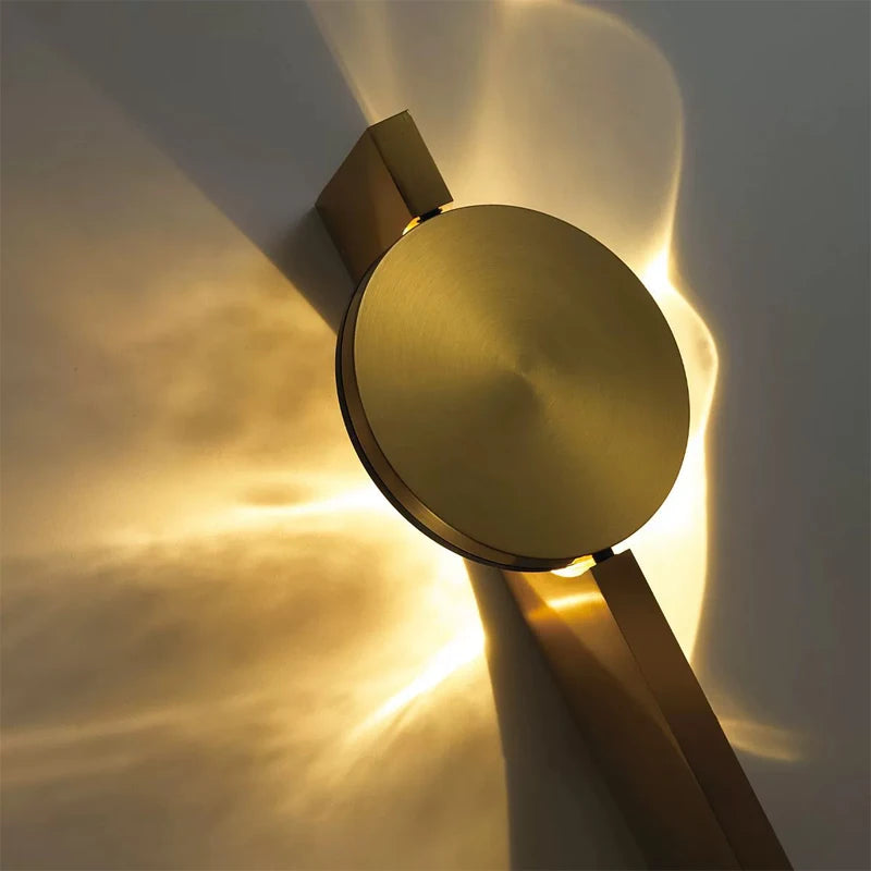 applique murale moderne led deux têtes éclairage quotidien murale acier inoxydable noir doré argenté