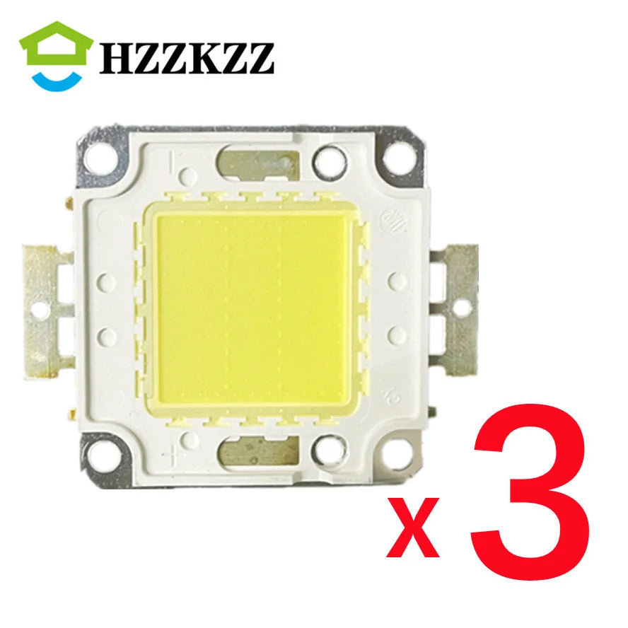 LED COB Chip 10W 20W 30W 50W 100W Blanc Chaud Froid Perforations Carré Clips